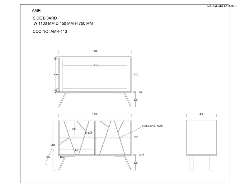 Amar 2 Door Sideboard - Iron Base