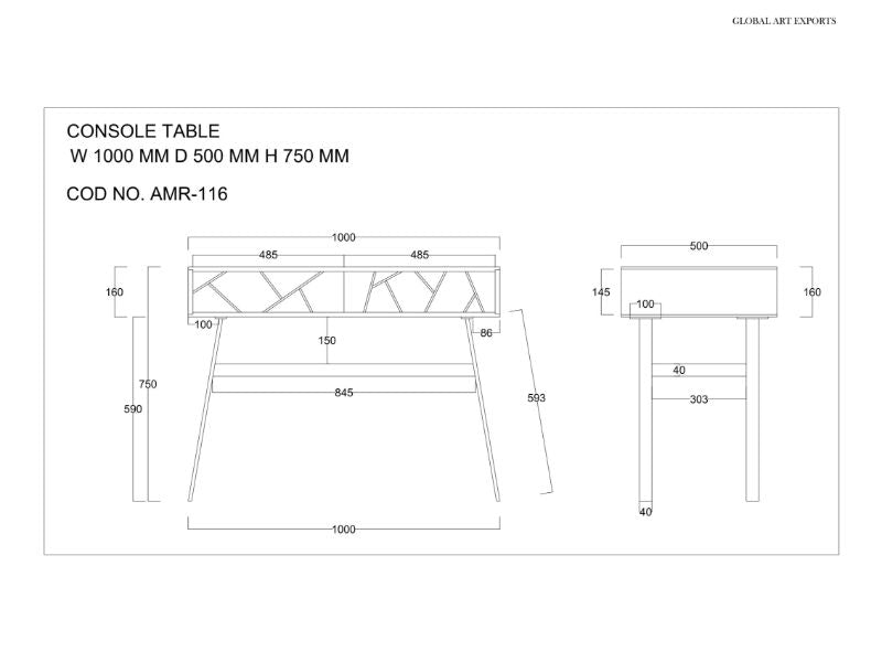 Amar Console Table - Iron Base