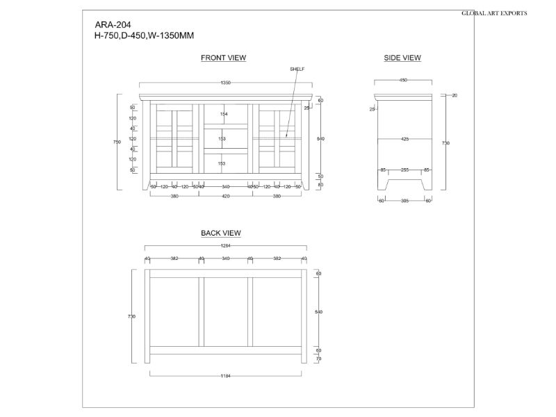 Aravali 3 Drawer 2 Door SideBoard