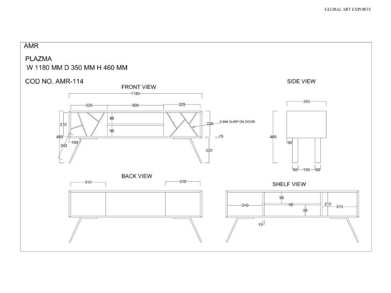 Amar TV Unit- Iron Base