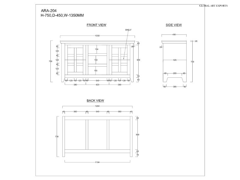 Aravali 3 Drawer 2 Door SideBoard