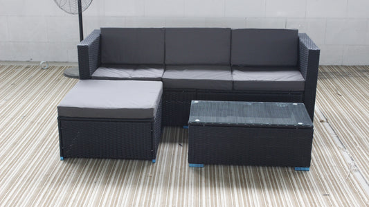 Rattan Corner Sofa Coffee Table