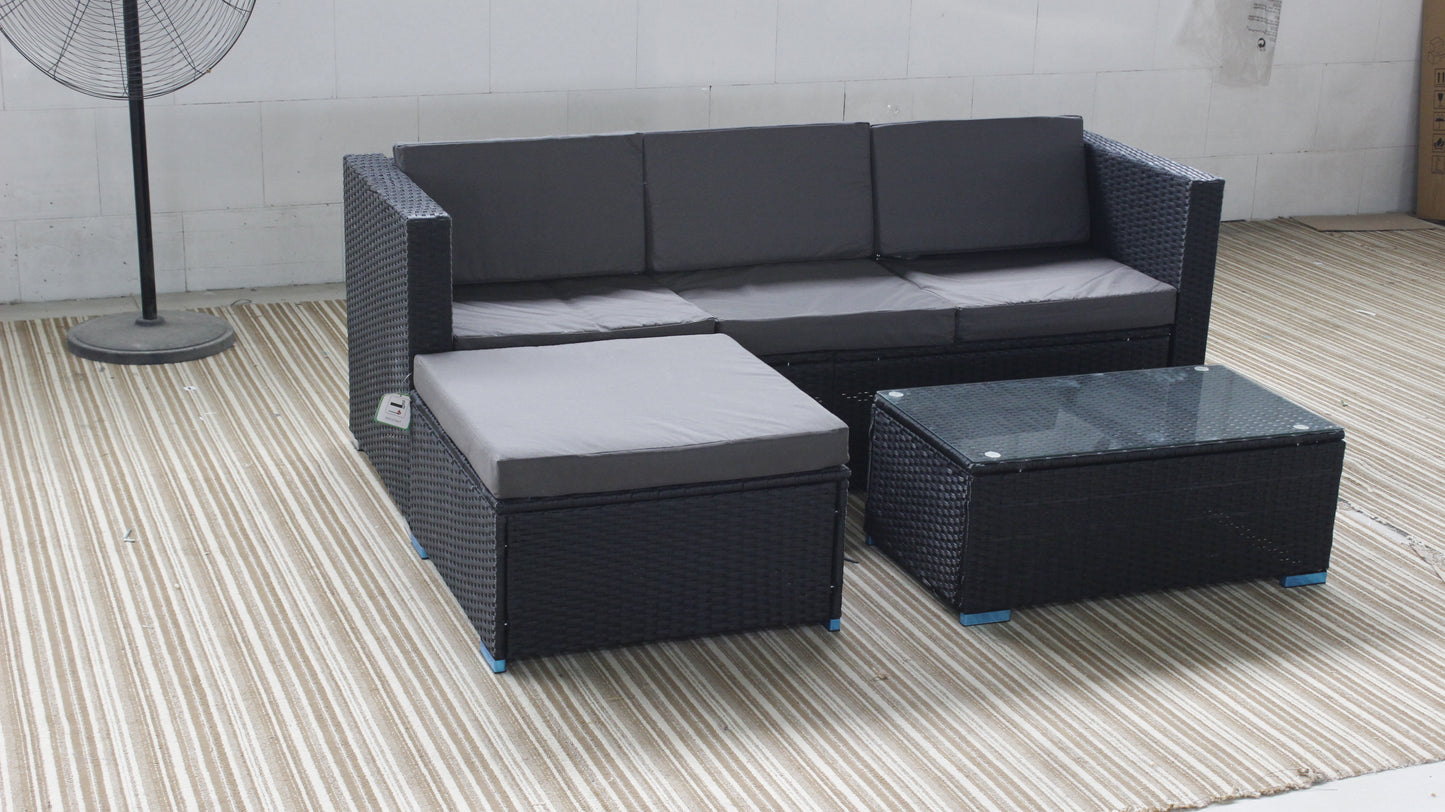 Rattan Corner Sofa Coffee Table