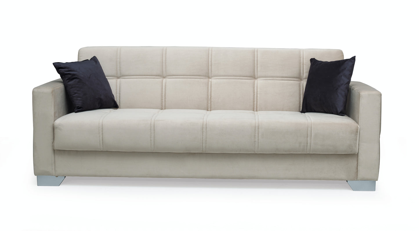 Beige Fabric Sofa Bed