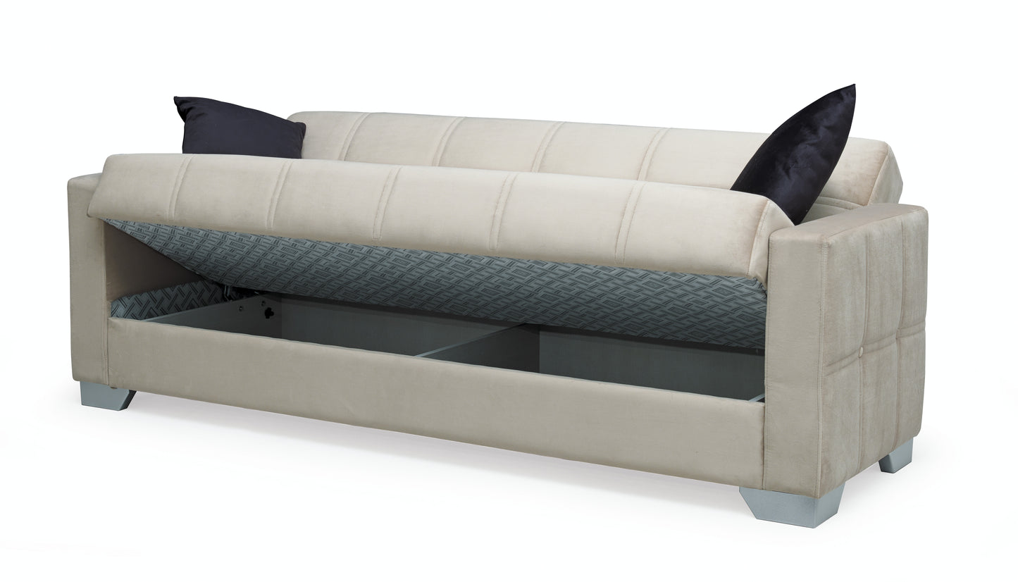 Beige Fabric Sofa Bed