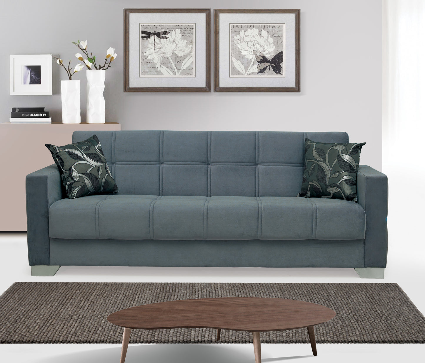 Grey Fabric Sofa Bed