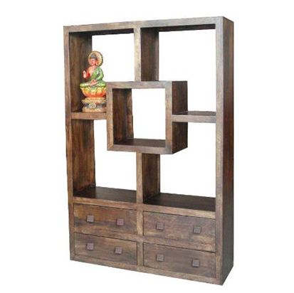 Yoga Straight Bookcase With 4 Drawer